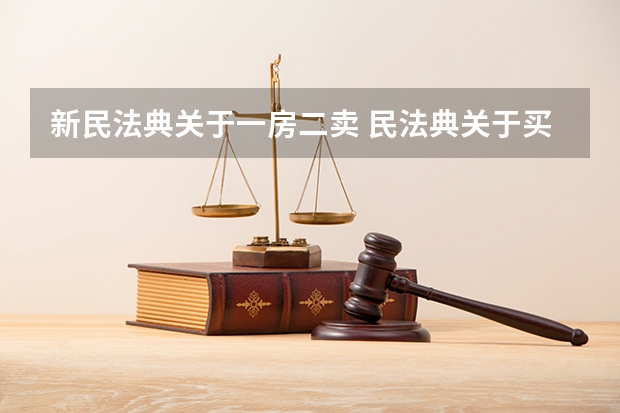 新民法典关于一房二卖 民法典关于买卖合同的法律规定