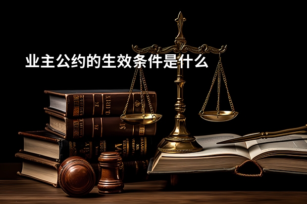业主公约的生效条件是什么